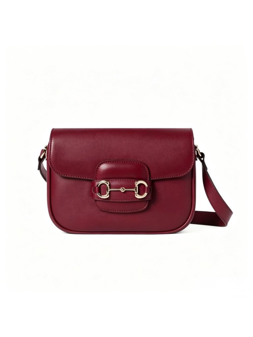 Gucci Timeless Horsebit 1955 Arabella Calfskin Crossbody / Shoulder Bag Burgundy